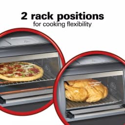 Hamilton Beach Easy Reach 1500W 6-Slice Convection Toaster Oven with Roll-Top Door, Grey thumbnail 8