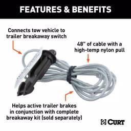 CURT Replacement Breakaway Switch Lanyard for CURT 52010, 48-in High-Temp Nylon Cable thumbnail 4