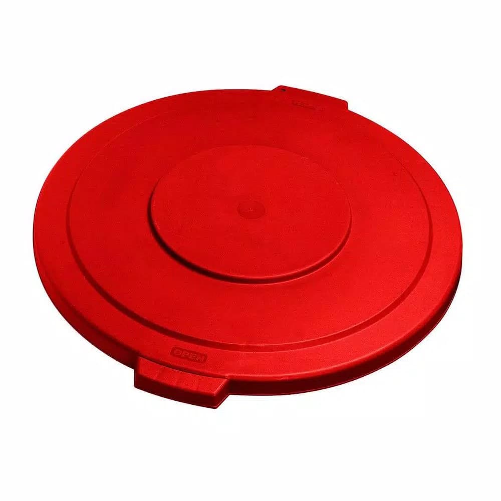 Carlisle Bronco 32 Gal. Red Round Trash Can Lid, 4-Pack