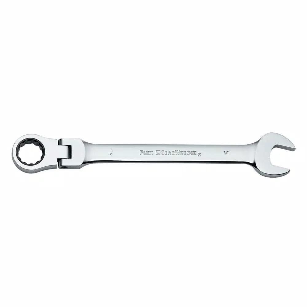 GearWrench 22mm Flex-Head Combination Ratcheting Wrench, 12-Point, Chrome Finish