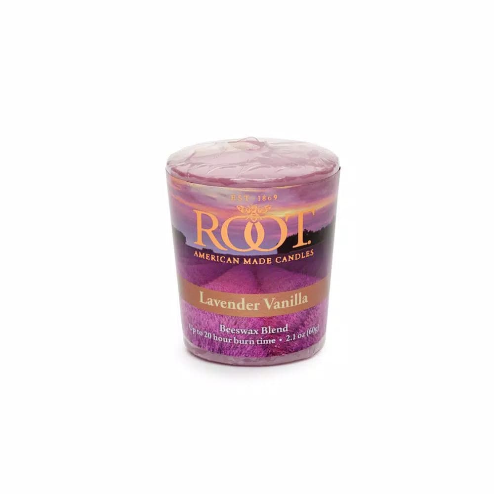 ROOT CANDLES A.I. Root Lavender Vanilla Scented Votive Candles, 20-Hour Burn Time (Set of 18)