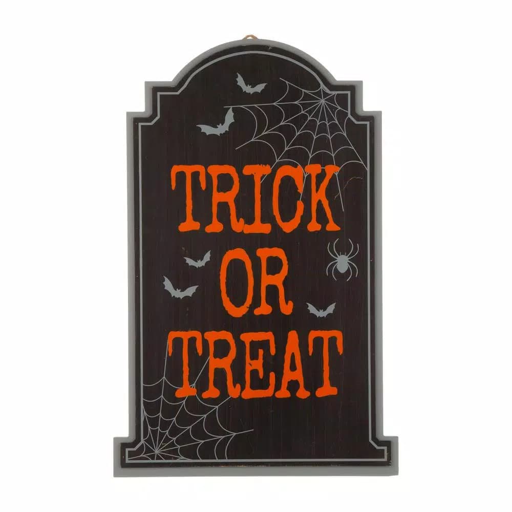 Glitzhome 29 in. Halloween Wooden Tombstone Yard Stake, Hanging, or Standing Decor