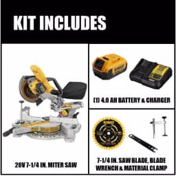 DEWALT 20V MAX Cordless 7-1/4 in. Sliding Compound Miter Saw Kit with 4.0 Ah Battery and Charger thumbnail 2