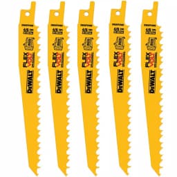 DEWALT FLEXVOLT 6 in. Bi-Metal Reciprocating Saw Blade Set, 6 TPI, 5-Pack thumbnail 1
