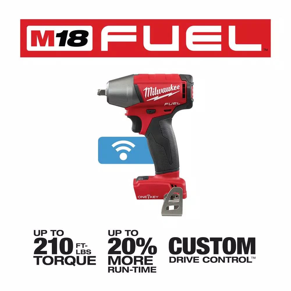 Milwaukee M18 FUEL ONE-KEY 3/8 in. Compact Impact Wrench with Friction Ring (Tool-Only)