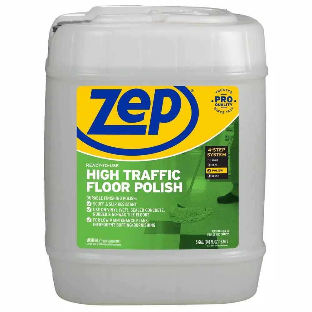 ZEP 5 Gal. High-Traffic Floor Polish, Professional Grade Clear Finish