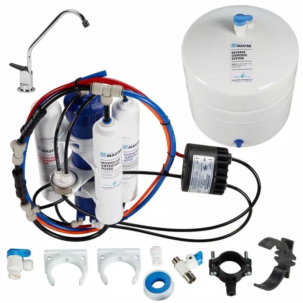 Home Master Artesian Full Contact Reverse Osmosis System with Permeate Pump, 7-Stage Alkaline Water Filtration