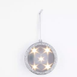 Haute Decor 4 in. Silver Lighted Holographic Star Ornament with Timer, 1-Pack thumbnail 1