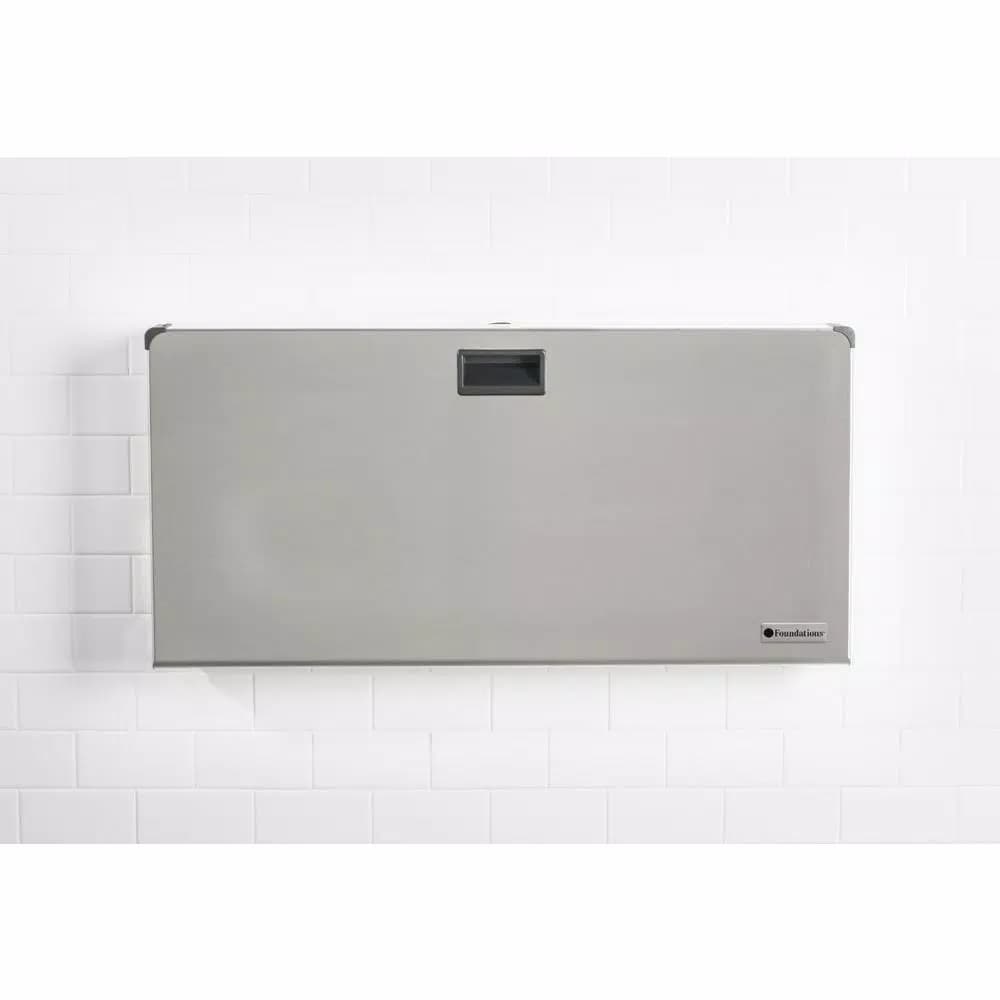 Foundations Frameless Stainless Steel Horizontal Surface Mount Baby Changing Station