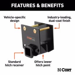 CURT RV Bumper Hitch with 2" Receiver, Fits 4" x 4" Bumper Beams thumbnail 11
