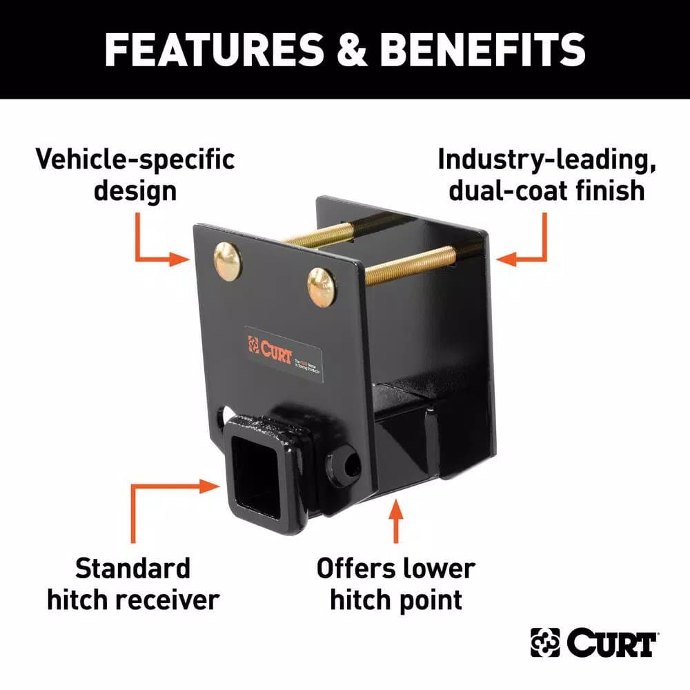 CURT RV Bumper Hitch with 2" Receiver, Fits 4" x 4" Bumper Beams