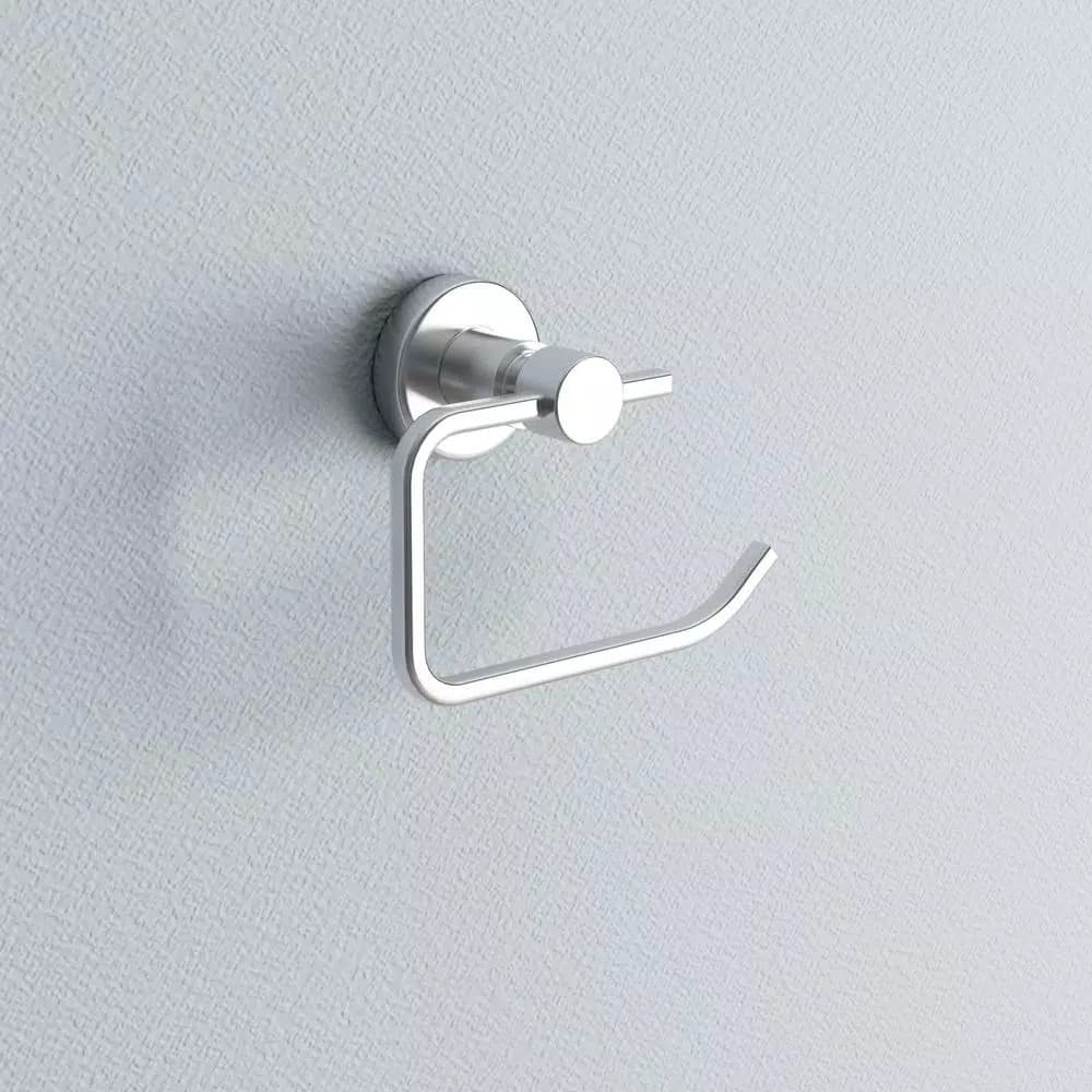 No Drilling Required Loxx Single Post Toilet Paper Holder, Modern Chrome Zinc Design, No-Drill Mounting