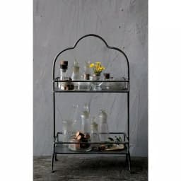 3R Studios Black Metal 2-Tier Decorative Tray with Handle, 17.75 in. H Rectangle Organizer thumbnail 3