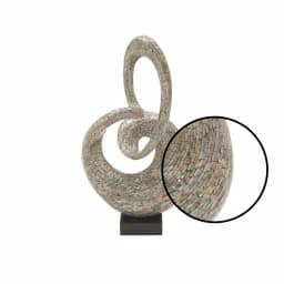 LITTON LANE Abstract Polystone Loop Sculpture with Mother of Pearl Capiz Shell Inlay thumbnail 4