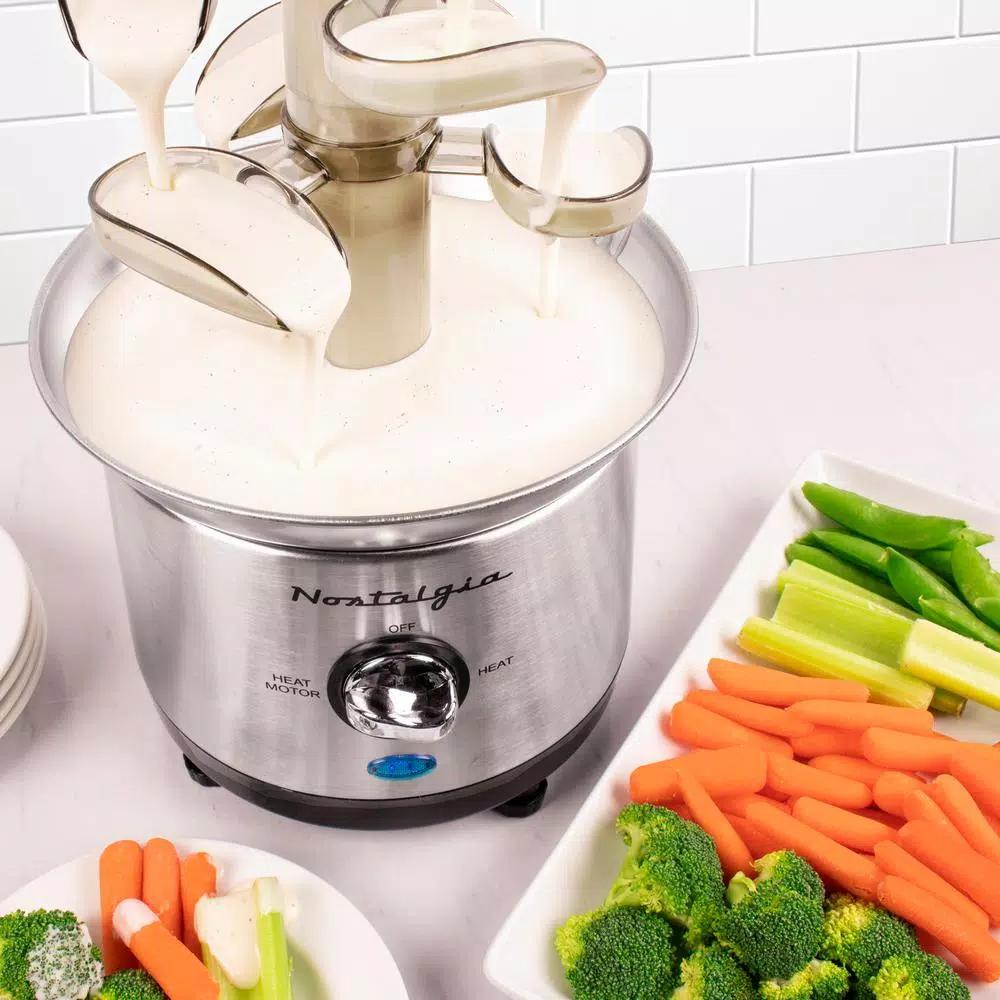 Nostalgia 3-Tier Stainless Steel Cascading Fondue Fountain with Auger-Style Flow