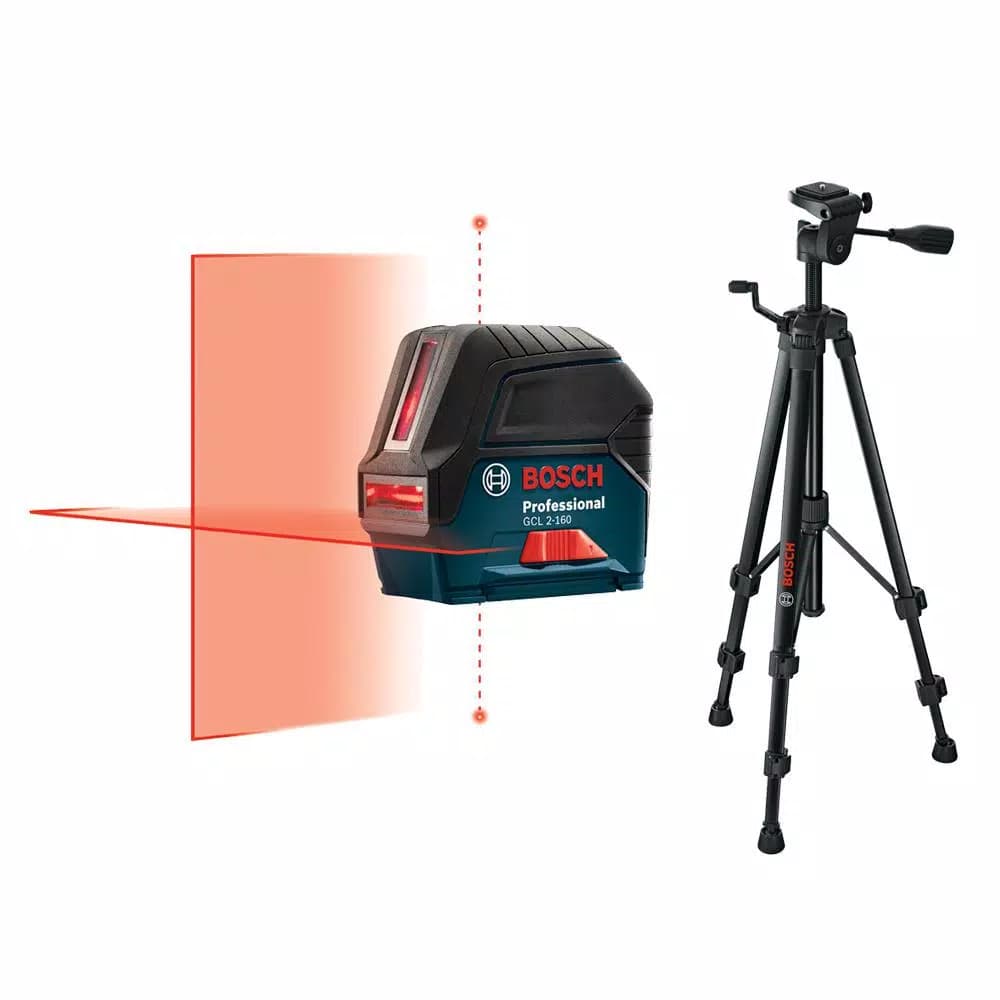 Bosch GCL 2-160 S Self-Leveling Cross-Line Laser Level with Tripod and Magnetic Mount