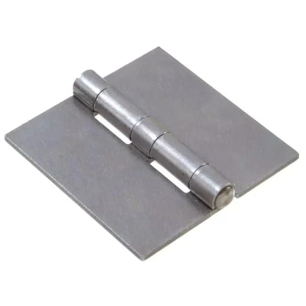 Hardware Essentials 2 in. Plain Steel Weldable Surface Hinge, Square Corner, Fixed Pin (5-Pack)