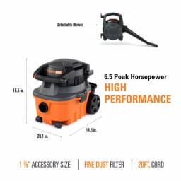 RIDGID 4 Gal. 6.0 Peak HP Wet/Dry Vacuum with Detachable Handheld Blower thumbnail 5