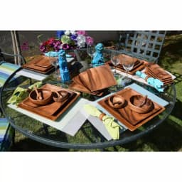 Acaciaware 8-Piece Acacia Hardwood Appetizer and Cheese Serving Tray Set thumbnail 3