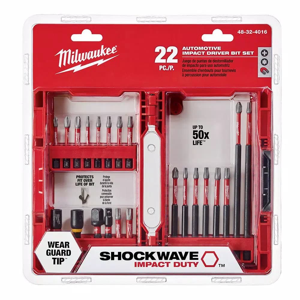 Milwaukee SHOCKWAVE 22-Piece Impact Driver Bit Set with Custom Alloy76 Steel