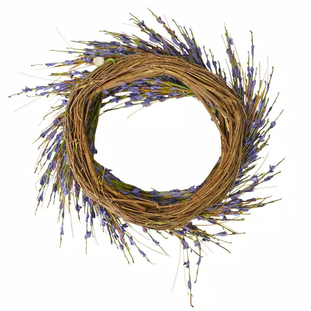Unbranded 19.7 in. Lavender-Inspired Purple Dried Flower Wreath, Cottage Style