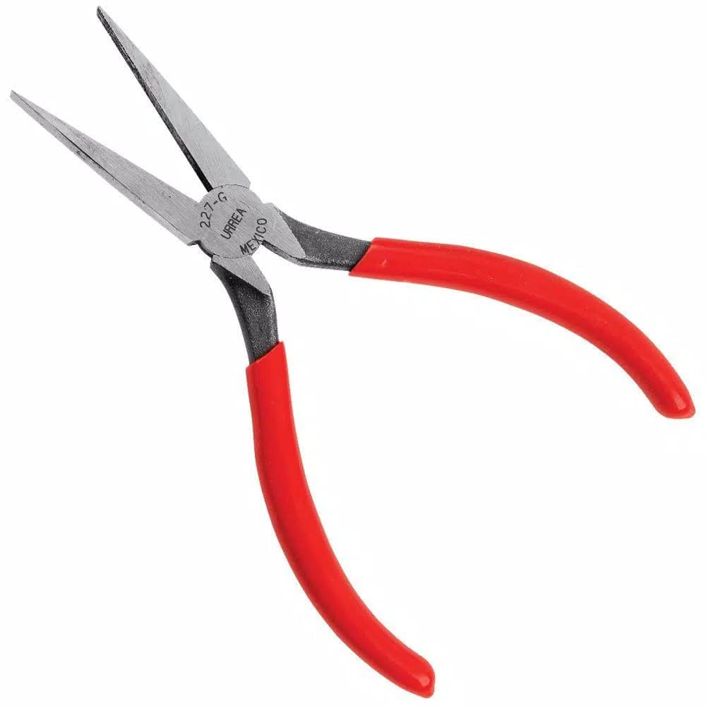URREA 6-5/8 in. Long Nose Pliers with Rubber Grip, Non-Cutting