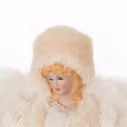 Glitzhome 12 in. White Faux Fur Angel Christmas Tree Topper Figurine thumbnail 3