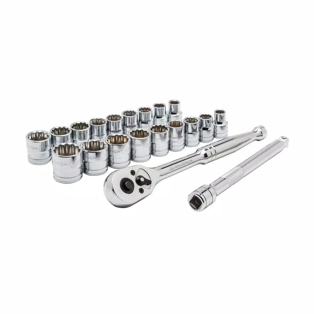 GEARWRENCH 20-Piece 3/8 in. Drive SAE/Metric 12-Point Ratchet and Socket Set