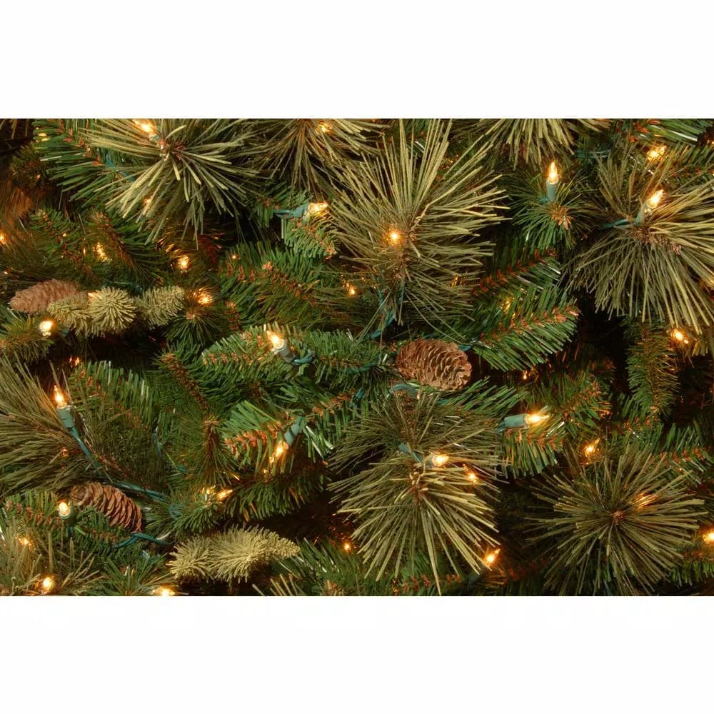 National Tree Company 7 ft. Carolina Pine Artificial Christmas Tree with 700 Clear Lights and Flocked Pine Cones