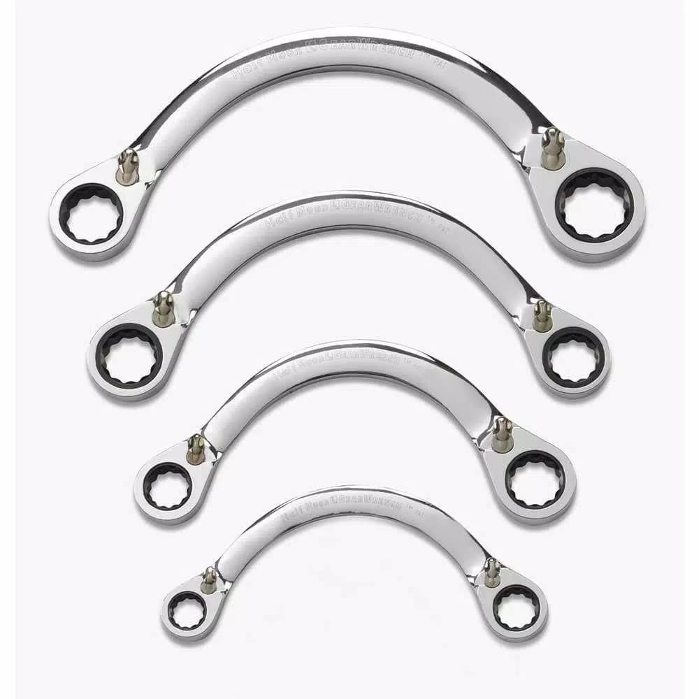 GearWrench 4-Piece SAE Half Moon Reversible Double Box Ratcheting Wrench Set