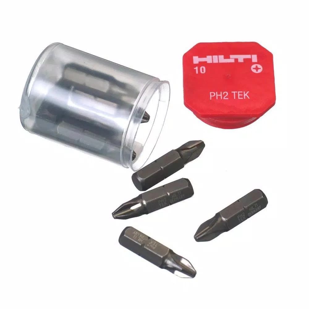 Hilti #2 Phillips Steel TEK Insert Bits, 1/4 in. Hex Shank (10-Pack)