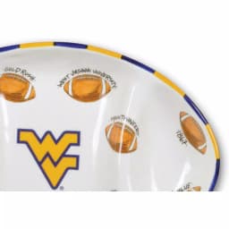Magnolia Lane West Virginia Ceramic Football Tailgating Serving Platter, 3-Section Divided Dish thumbnail 2