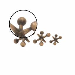 LITTON LANE Iron Metal Gold Jacks Sculptures Set of 3 - Industrial Modern Decorative Statuary thumbnail 3