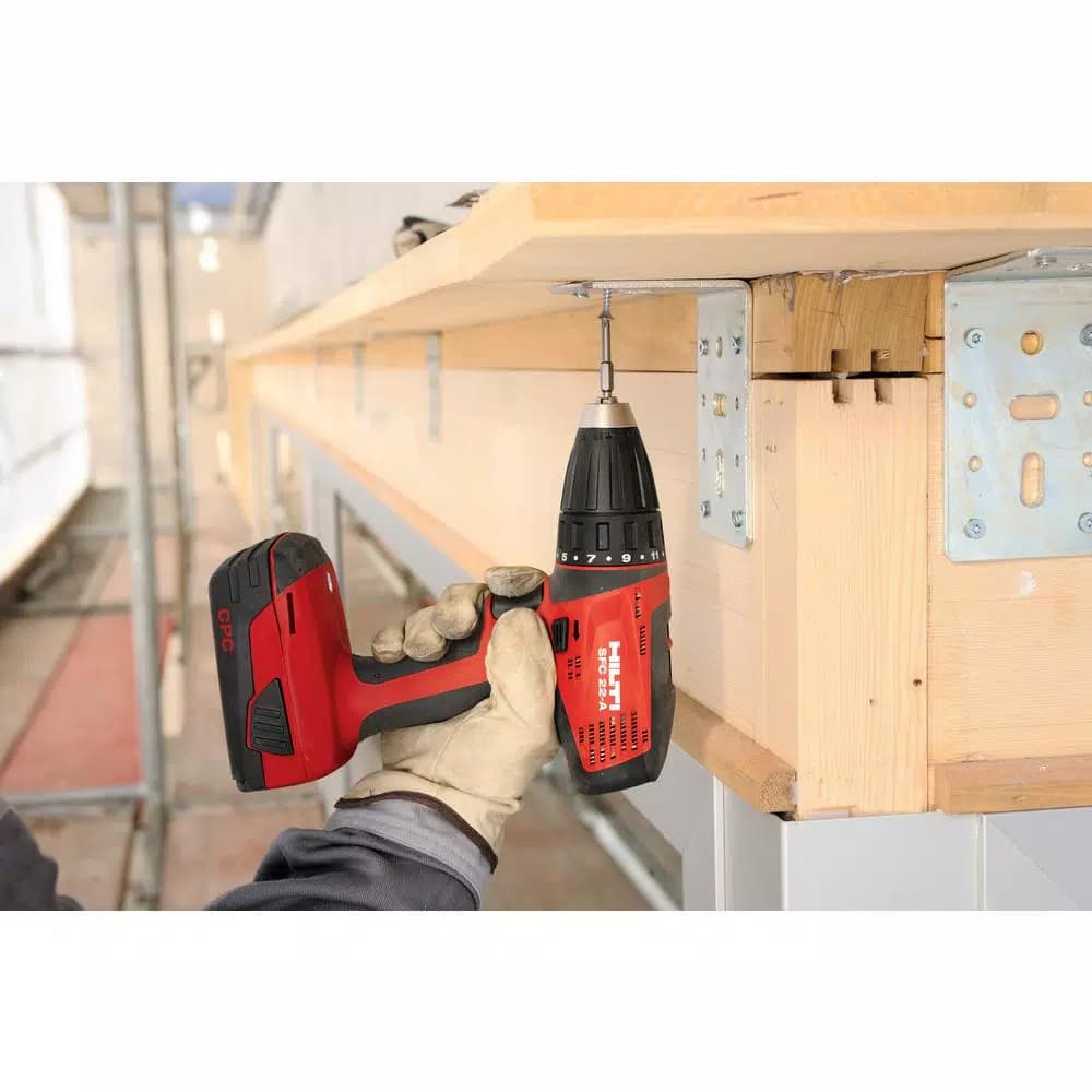 Hilti SFC 22-Volt Lithium-Ion 1/2 in. Cordless Drill Driver Kit with Two 4.0 Ah Batteries, Charger, Belt Clip and Bag