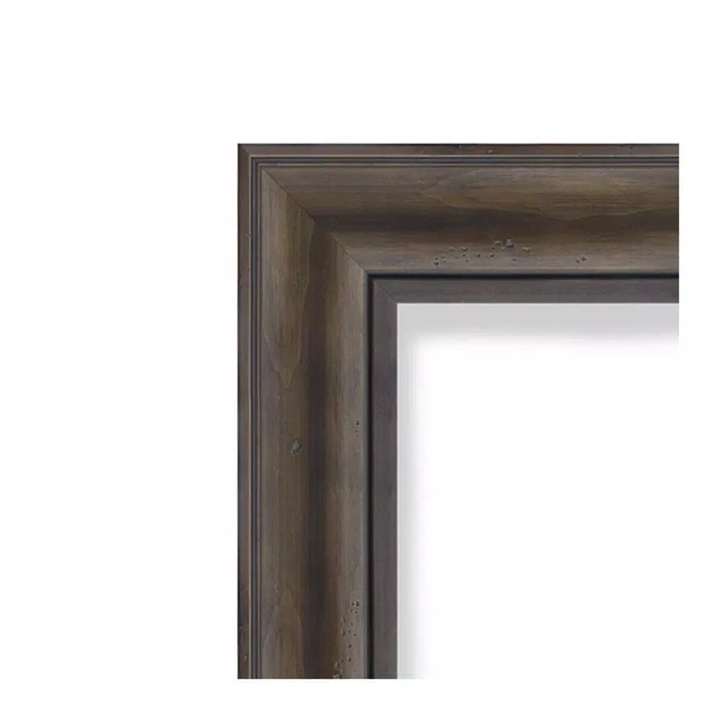 Amanti Art 33.5 in. W x 27.5 in. H Rustic Pine Framed Rectangular Bathroom Vanity Mirror