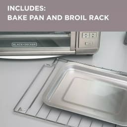 BLACK+DECKER 1500W 6-Slice Digital Convection Toaster Oven with Broiler Pan, Stainless Steel thumbnail 4