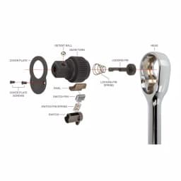 Tekton 3/4 Inch Drive x 22 Inch Quick-Release Ratchet, 72-Tooth, Chrome-Plated thumbnail 7