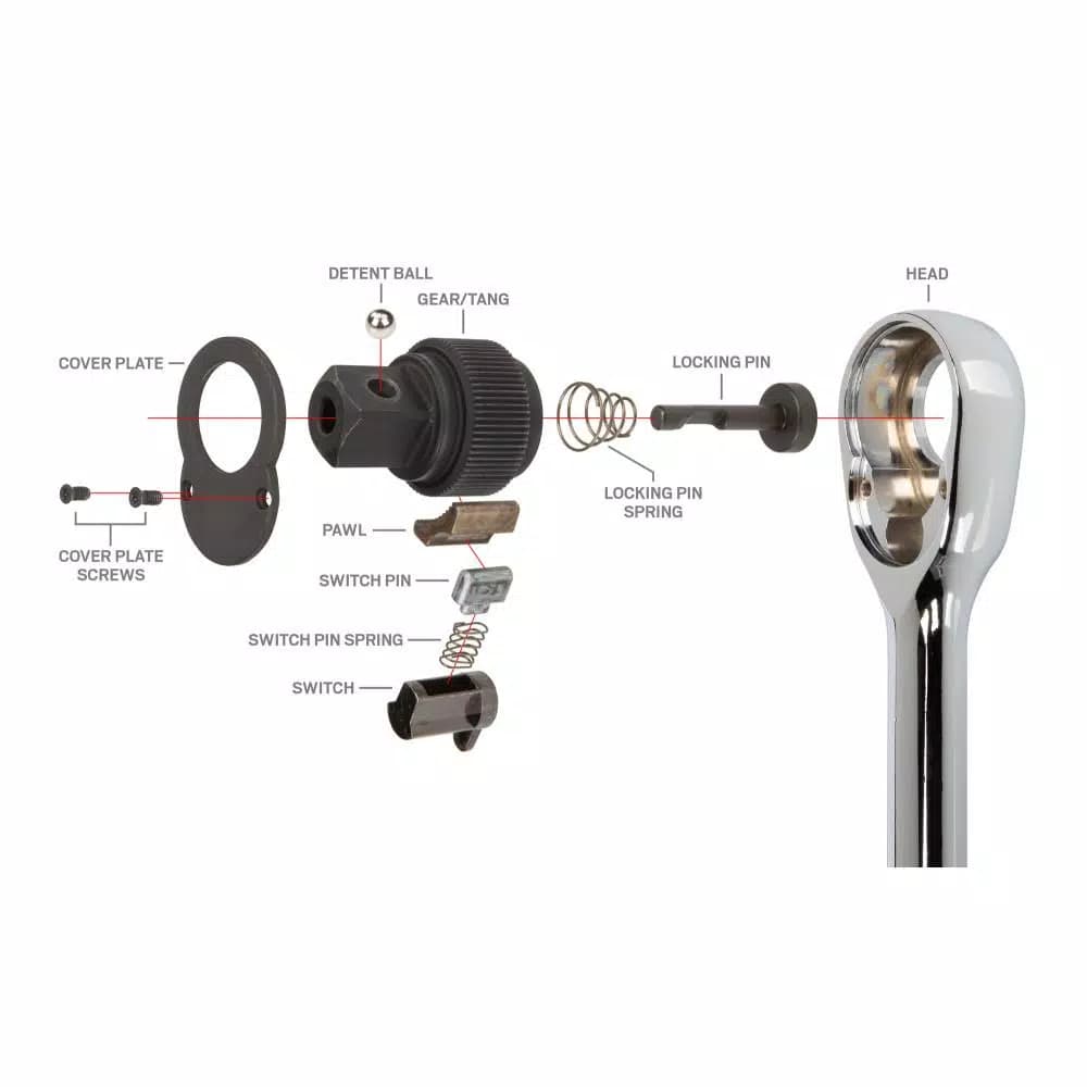 Tekton 3/4 Inch Drive x 22 Inch Quick-Release Ratchet, 72-Tooth, Chrome-Plated