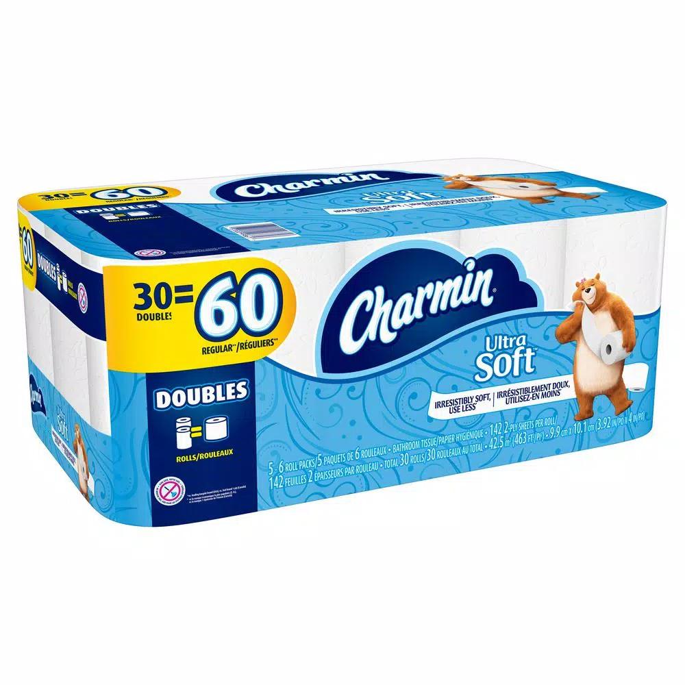 Charmin Ultra Soft Toilet Paper, 30 Double Rolls