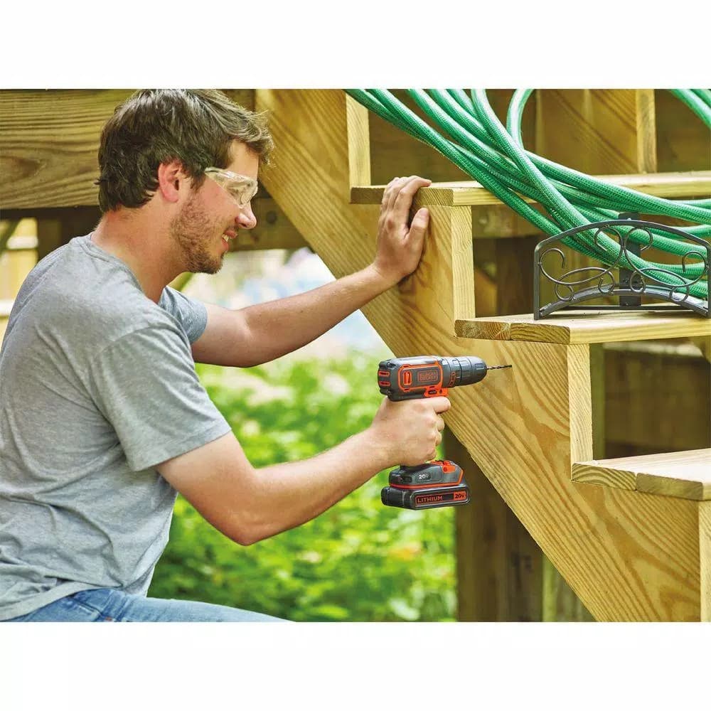 BLACK+DECKER 20V MAX Lithium-Ion Cordless 3/8 in. Drill/Driver Kit with 1.5 Ah Battery and Charger