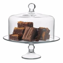 Libbey Selene 2-Piece Clear Glass Cake Stand with Dome, 13-inch Footed Plate thumbnail 5