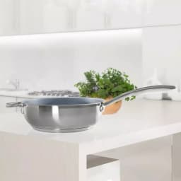Chantal Induction 21 Steel 3 Qt. Stainless Steel Ceramic Nonstick Saute Pan, Brushed Stainless Steel thumbnail 4