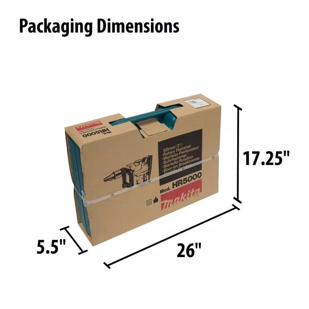 Makita HR5000 2 in. Corded Rotary Hammer Drill, 11 Amp, Spline Shank with Hard Case