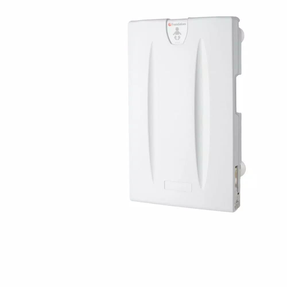 Foundations Classic Vertical Baby Changing Station, High-Density Polyethylene, Light Gray