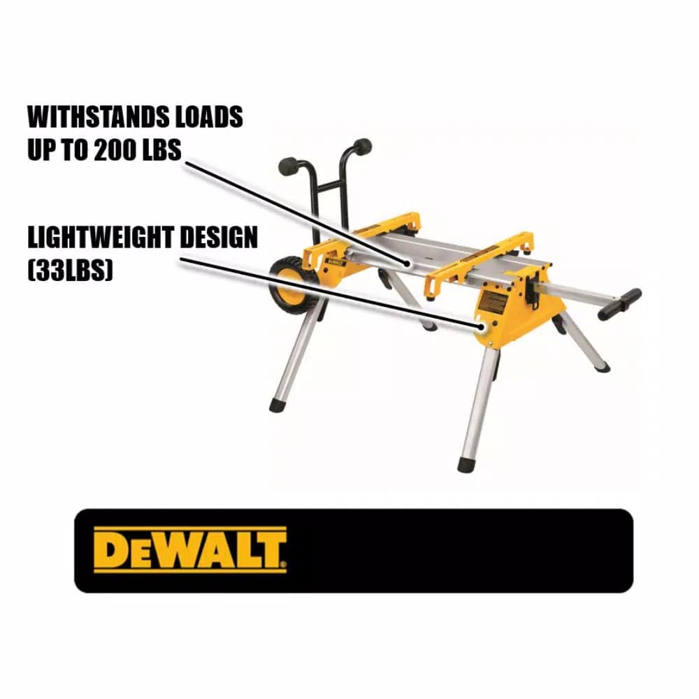 DEWALT DW7440RS Heavy Duty Rolling Table Saw Stand with Quick-Connect Brackets