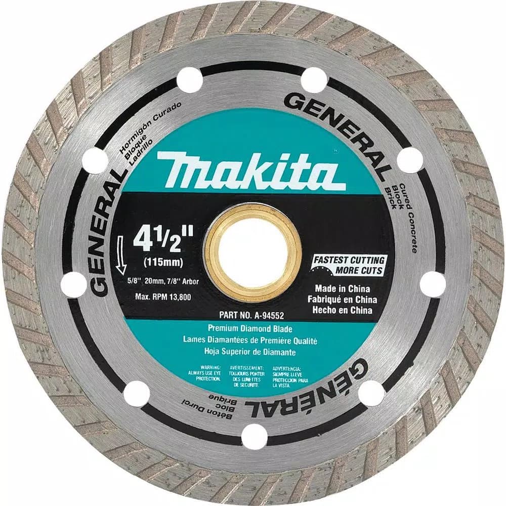 Makita 4-1/2 in. Turbo Rim Diamond Blade, 2-Pack