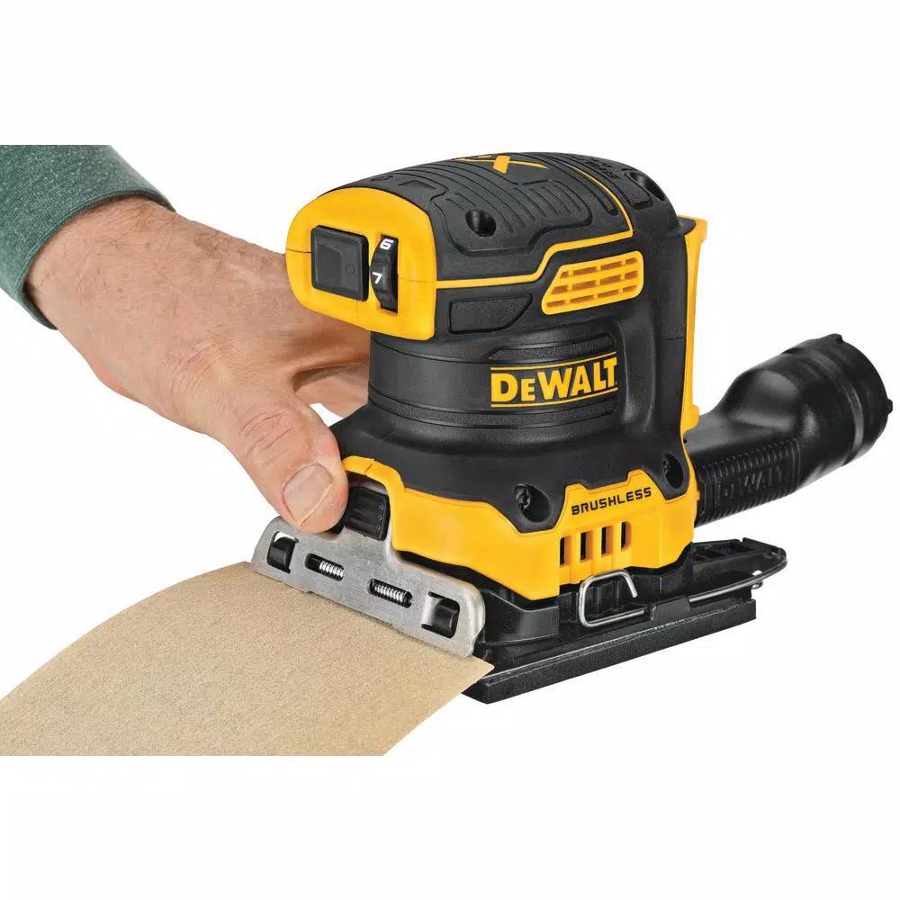 DEWALT 20V MAX XR Brushless 1/4 Sheet Variable Speed Cordless Sander Kit with 3.0Ah Battery and Charger