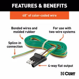 CURT 4-Way Flat Trailer Side Connector Plug with 48" Color-Coded Wires thumbnail 5