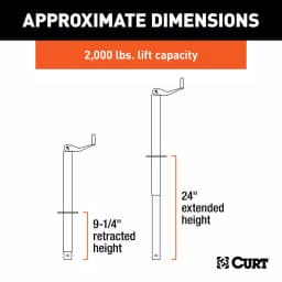 CURT A-Frame Trailer Jack with Top Handle, 2,000 lbs. Capacity, 15 in. Travel thumbnail 5