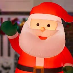 Home Accents Holiday 12 ft Airblown Inflatables Merry Christmas Sign Scene with Santa, Elf, and Presents thumbnail 4